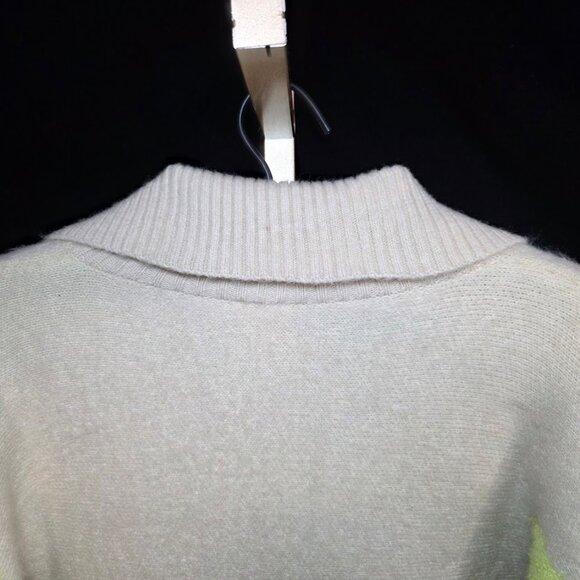 J. Marie Wool Blend Star Print Collared Sweater L - Picture 7 of 9